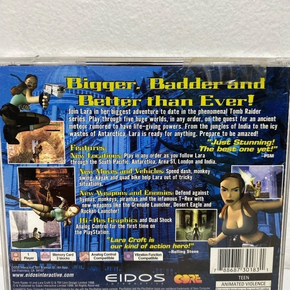 Tomb Raider III: Adventures of Lara Croft‎ (Sony PlayStation 1, 1998)